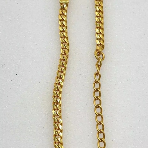 AUTH Christian Dior Logo Plate Chain Bracelet Gold - Picture 4 of 8